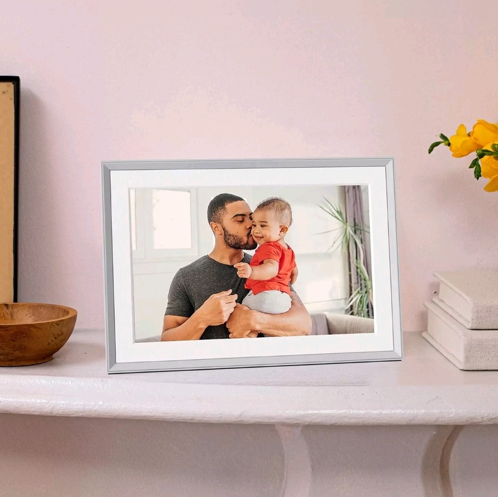 (+FreeGift!!) NEW! Aura Copper 10" River Rock Digital Photo Frame